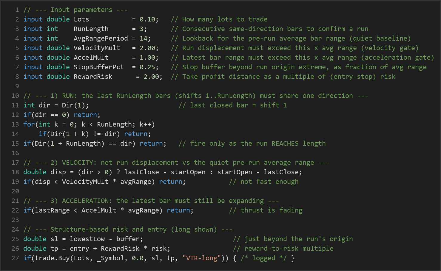 price action momentum MT5 EA — MQL5 source code