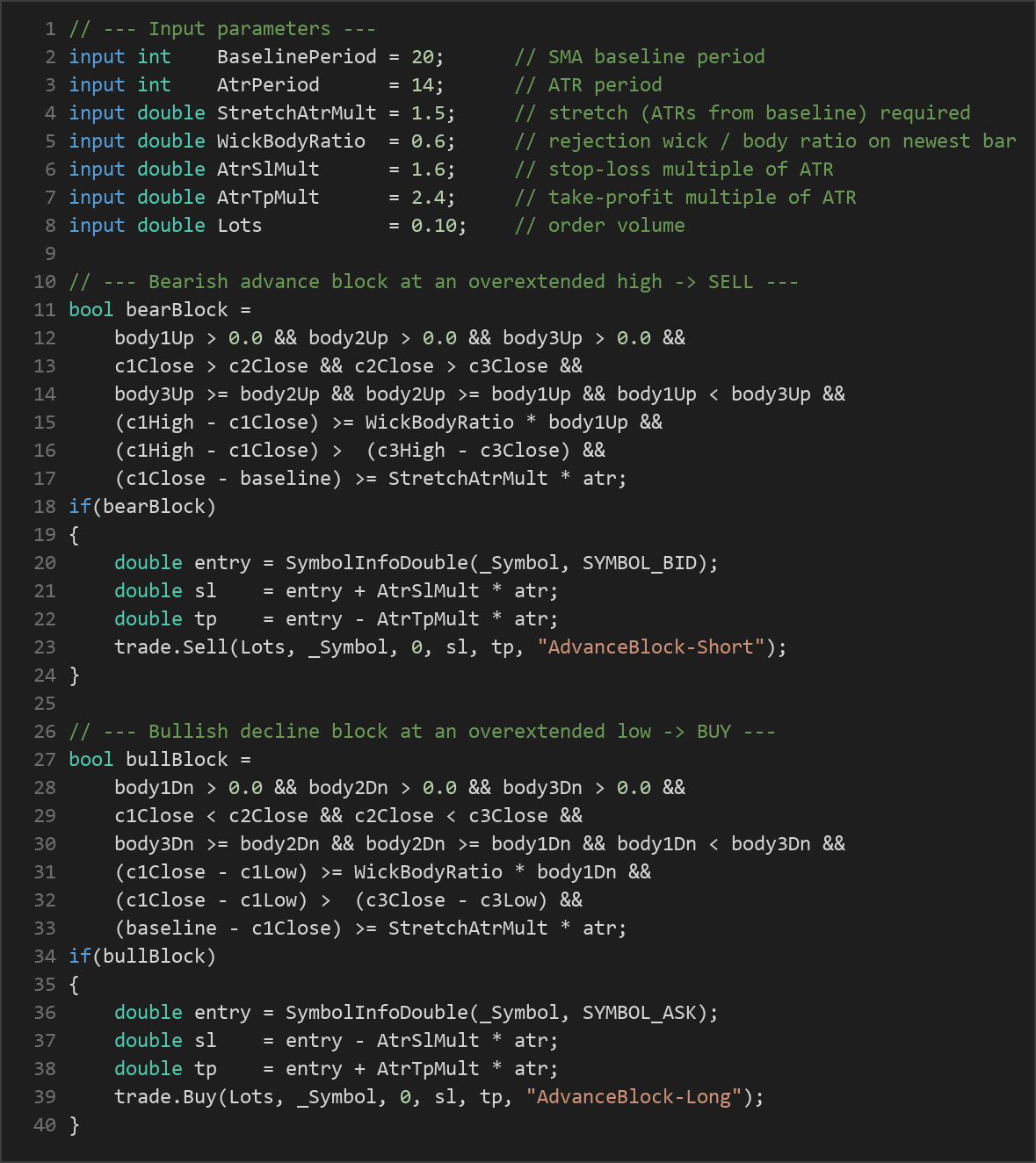 advance block reversal MT5 EA — MQL5 source code