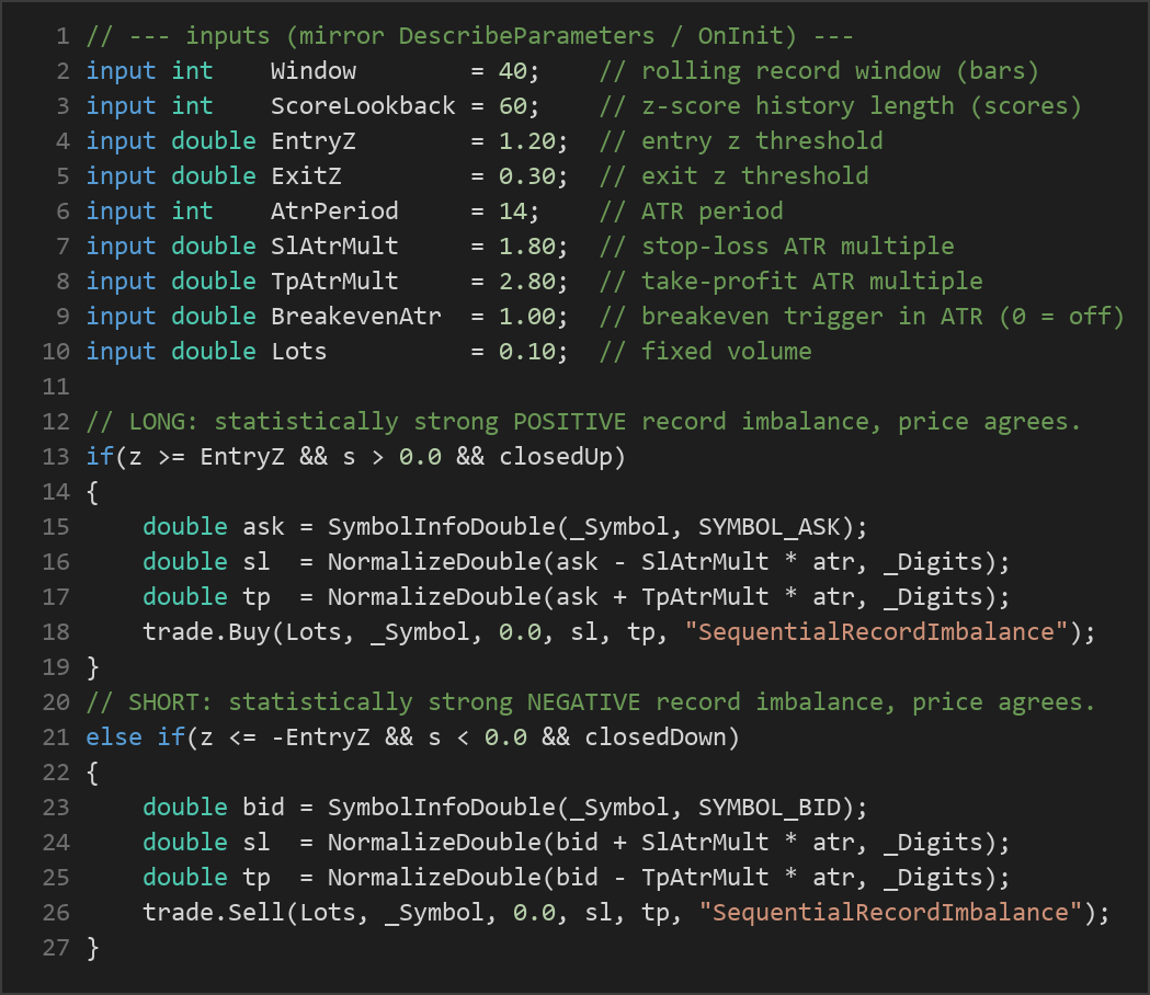 sequential record imbalance MT5 EA — MQL5 source code
